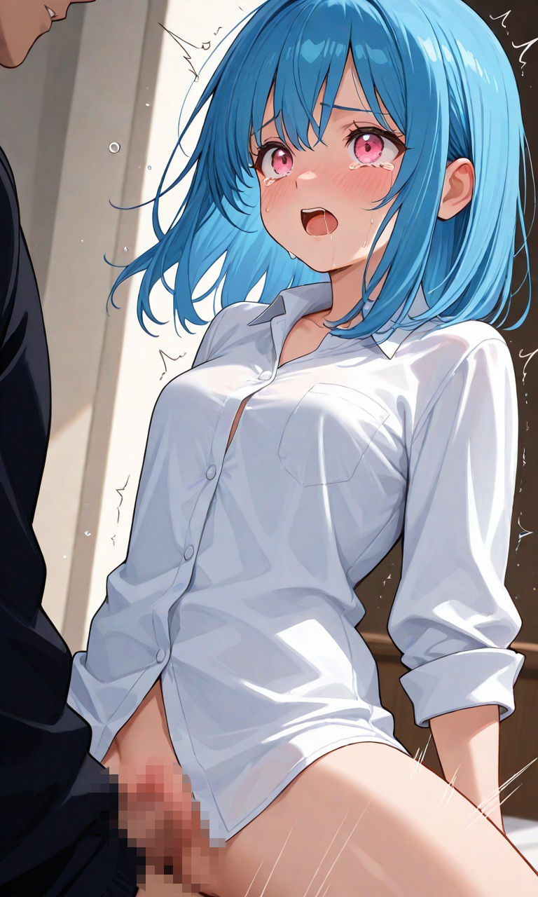 この娘を〇そう！裸Yシャツ青髪っ娘！！全裸もあるよ。 画像1