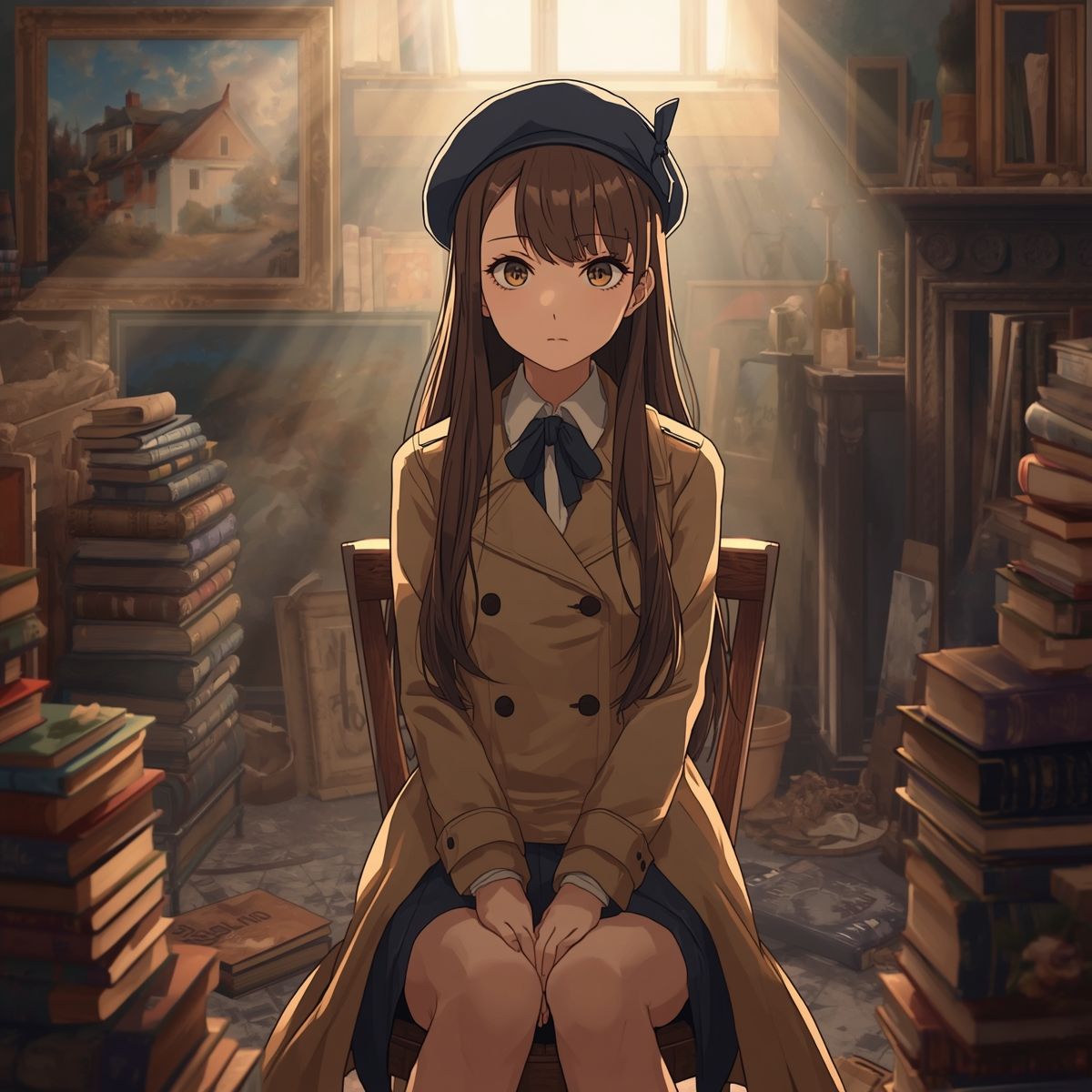 【AIイラスト集】NOSTALGIA II - 硝子越しのソワレと密やかな書架 - サンプル5