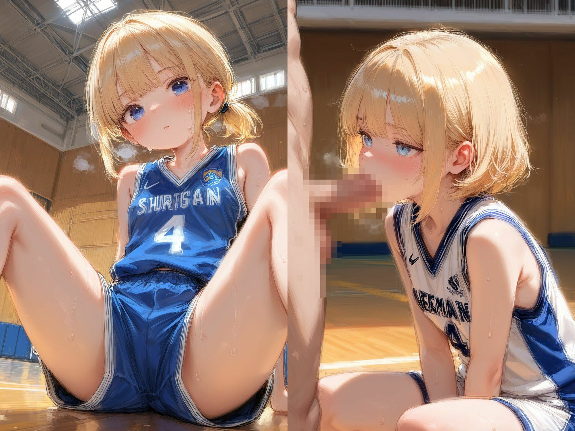 練習中に性指導！？金髪バスケ少女 サンプル画像 4