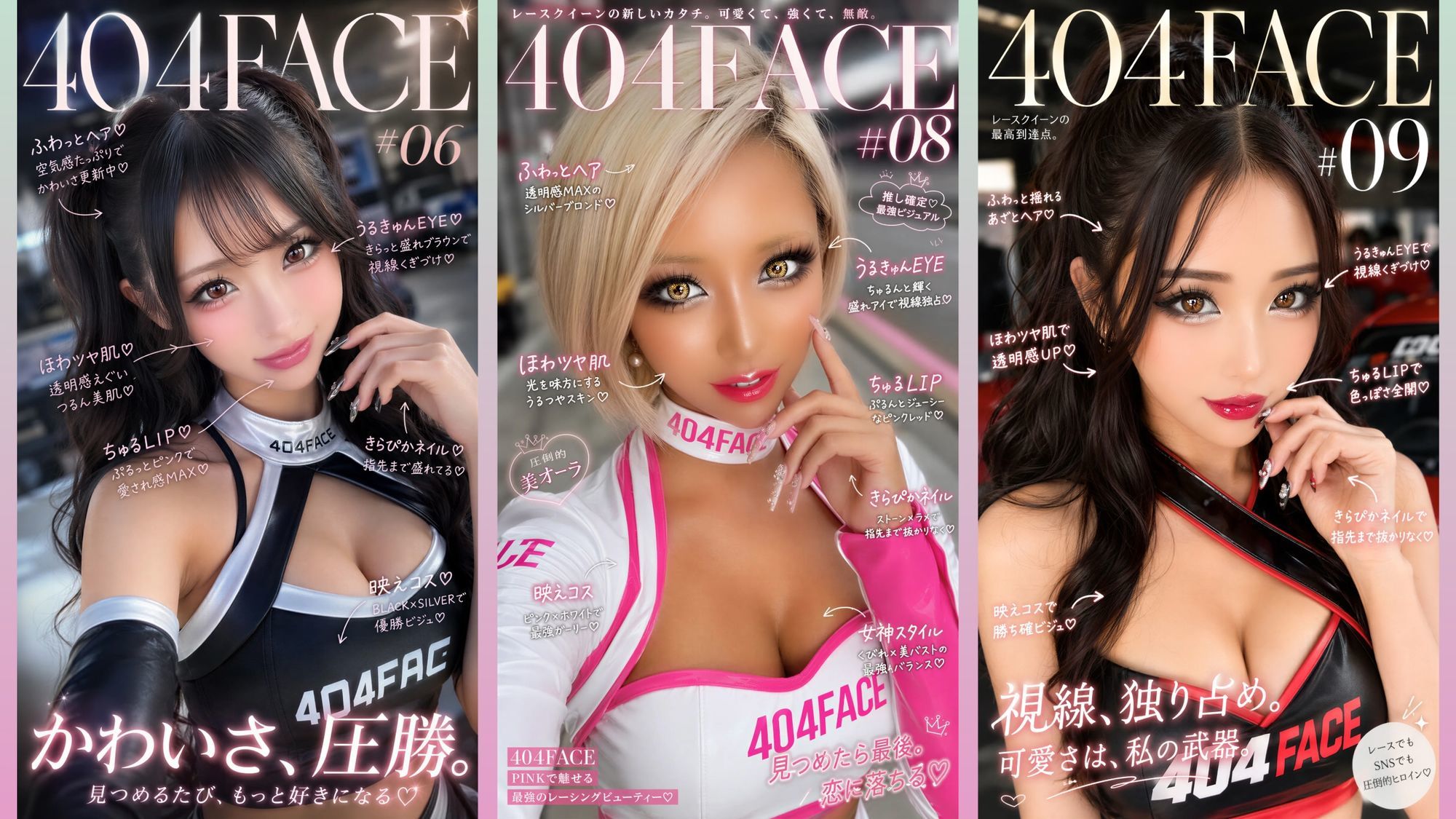 【404FACE】GARQUEEN ド派手メイクの最強レースクイーンギャルに大量顔射!☆48人☆【4K超高画質動画】Facial Compilation サンプル2