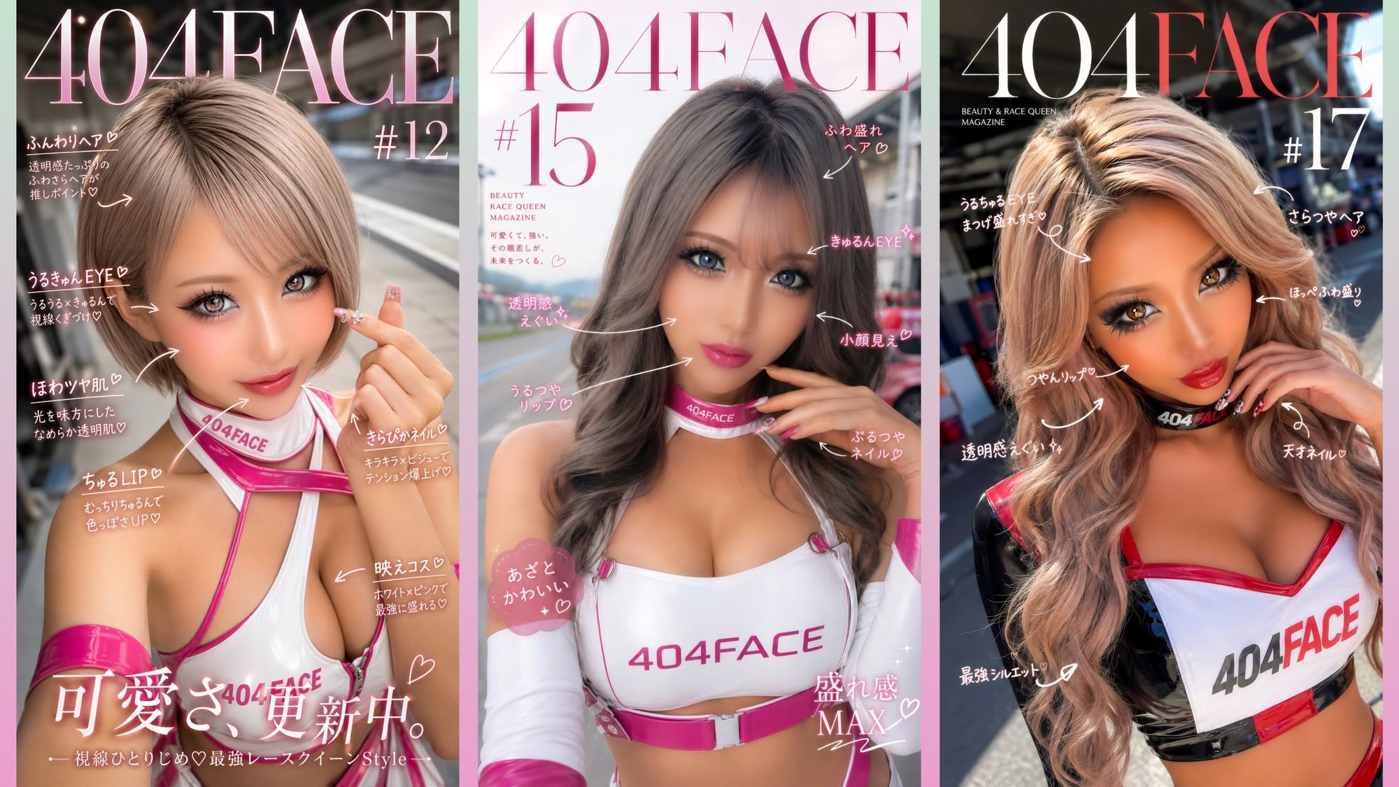 【404FACE】GARQUEEN ド派手メイクの最強レースクイーンギャルに大量顔射!☆48人☆【4K超高画質動画】Facial Compilation サンプル3