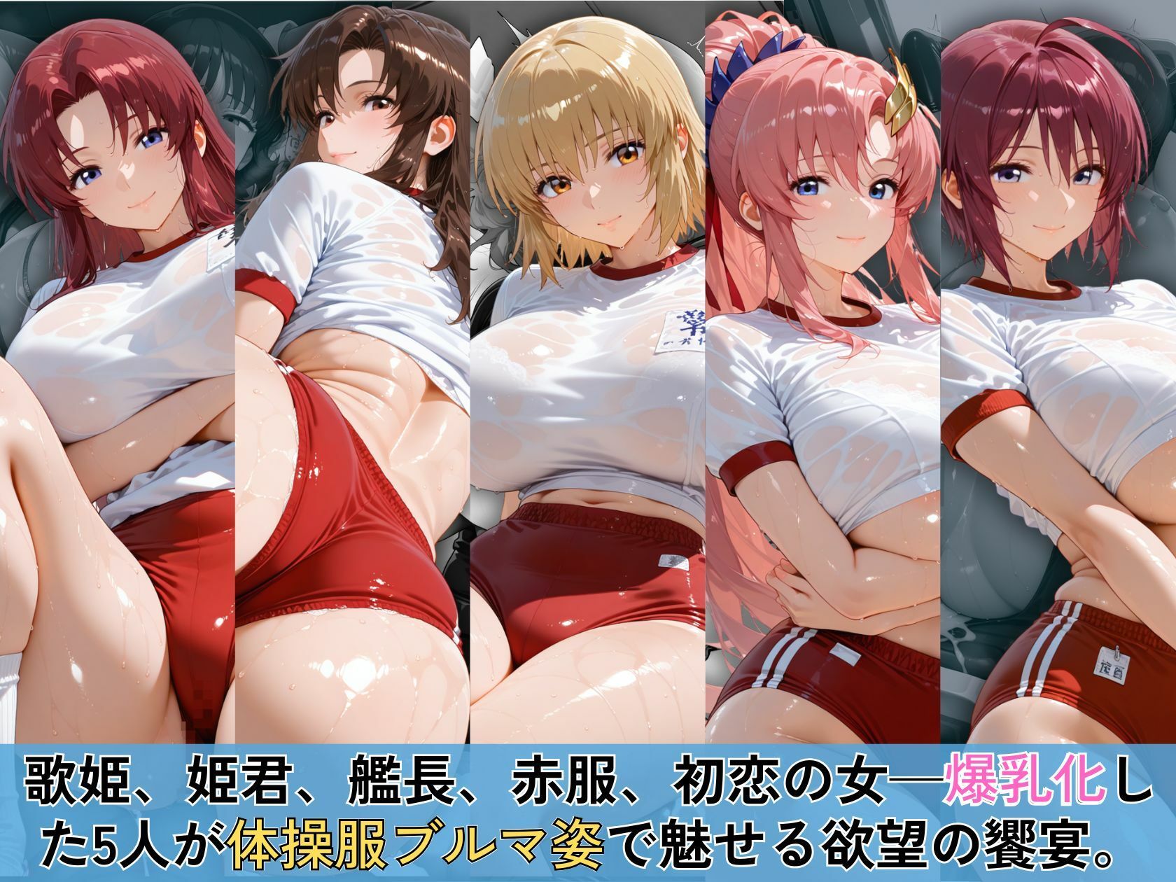 赤いブルマに食い込む欲望のSEED爆乳ヒロイン5人 体操服スペシャル 画像1