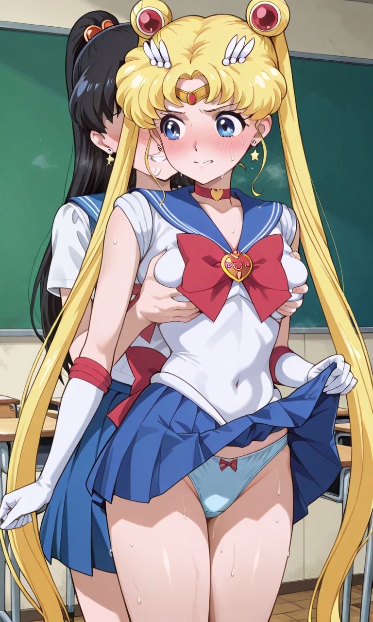 セーラー戦士が悪の美少女戦士にふたなり乱暴される（おまけCG付き） サンプル2