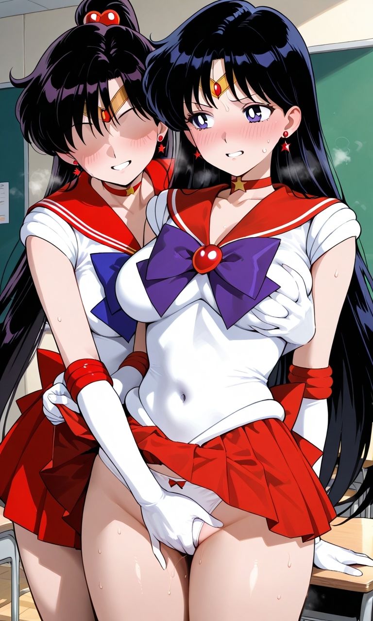 セーラー戦士が悪の美少女戦士にふたなり乱暴される（おまけCG付き） サンプル5