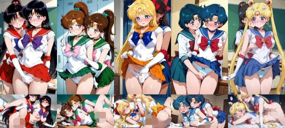 セーラー戦士が悪の美少女戦士にふたなり乱暴される（おまけCG付き）【人工智楽団】