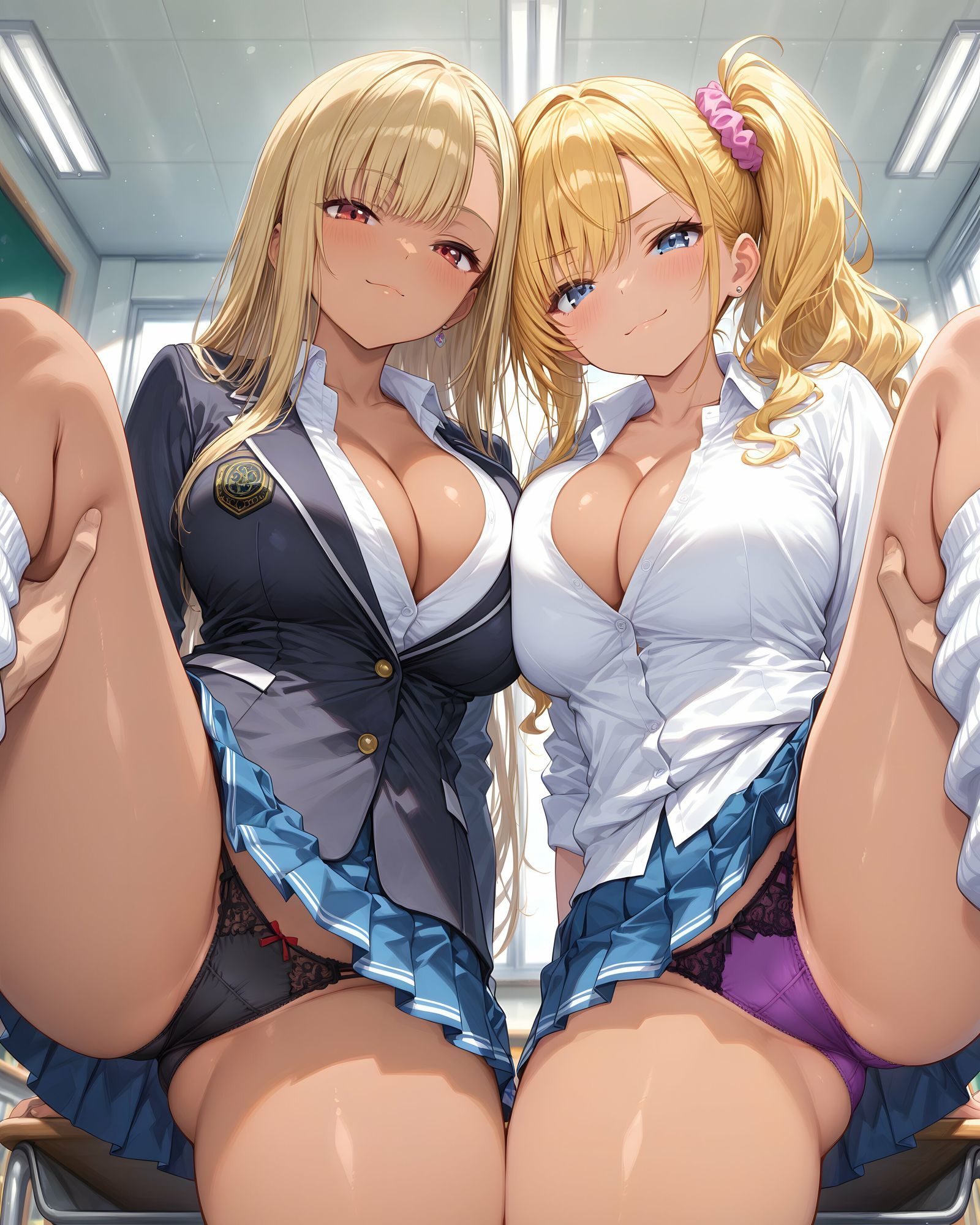 超ミニスカ女学園 番外編3〜パンツ丸見え黒ギャルJKのパンチラ観察したり、見抜きしたり、射精のお手伝いしてもらうイラスト集〜 画像5