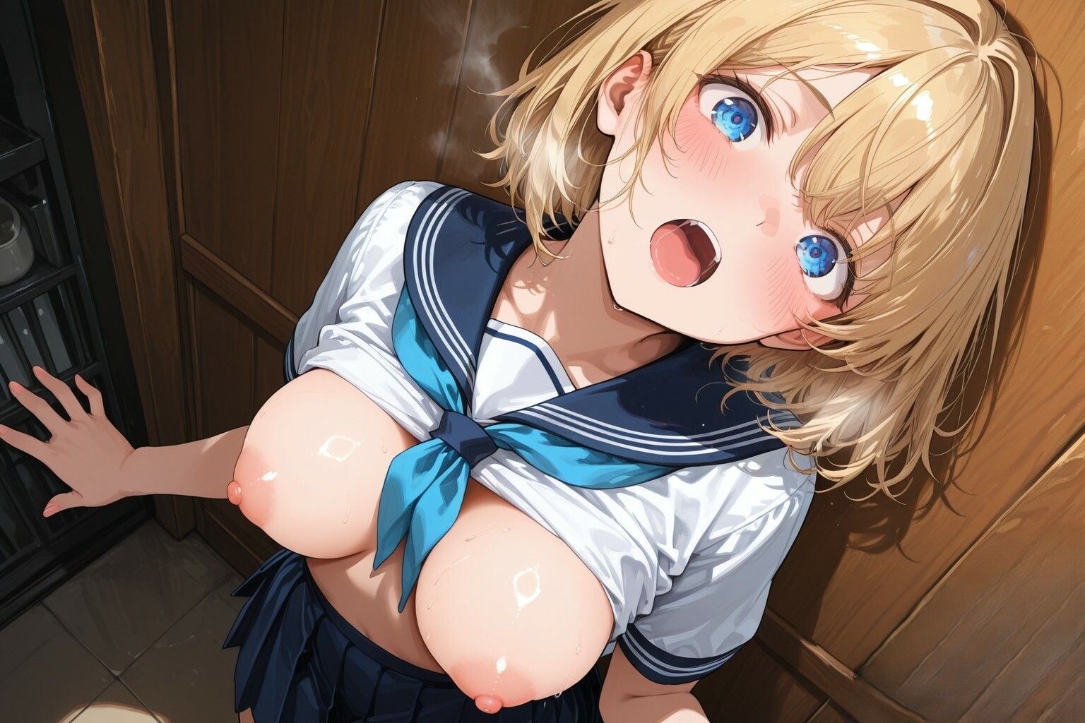 爆乳制服生ハメ騎乗位 画像1