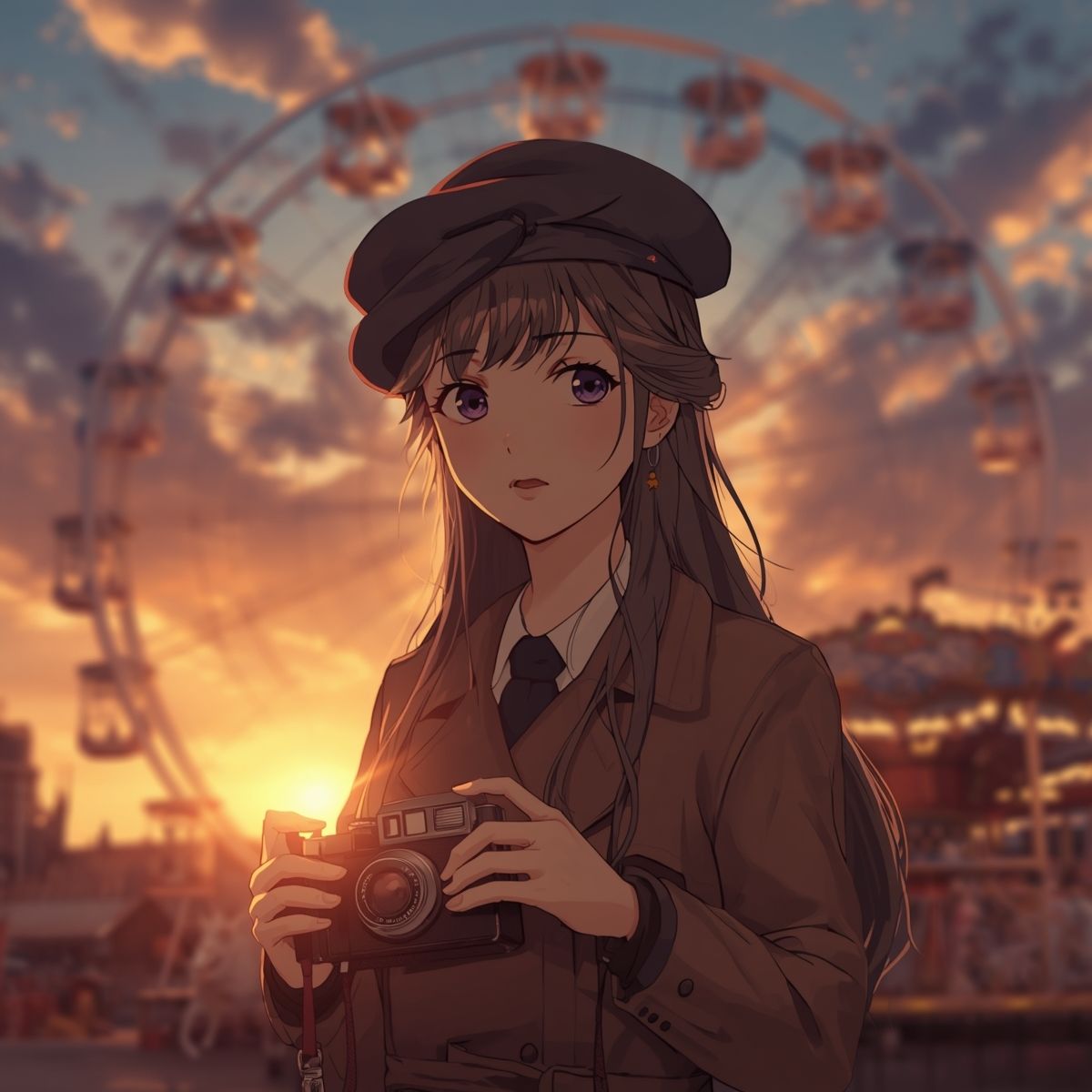 【AIイラスト集】NOSTALGIA III - 追憶のネガフィルムと夕暮れの遊園地 - 画像8