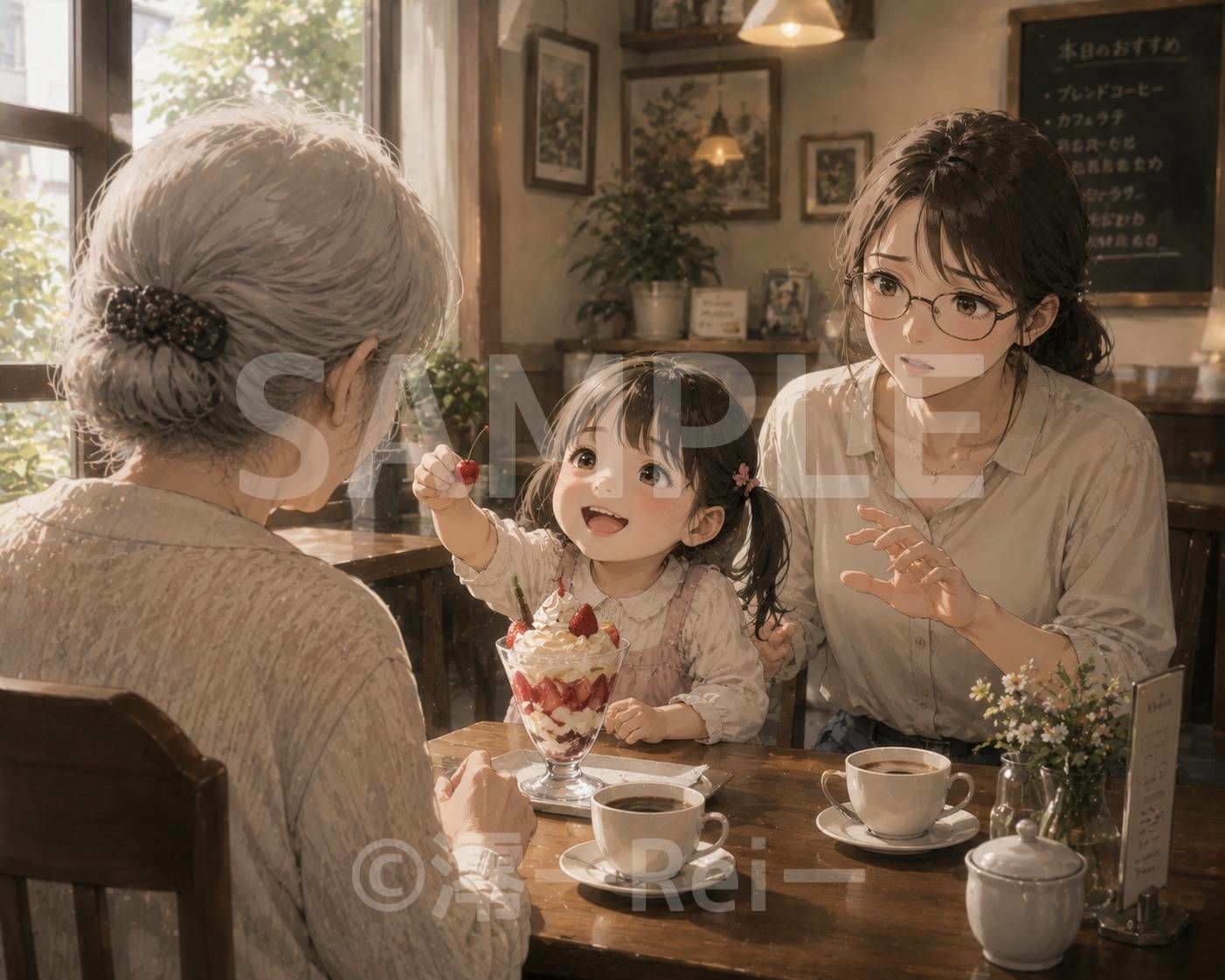カフェの女性たち サンプル4