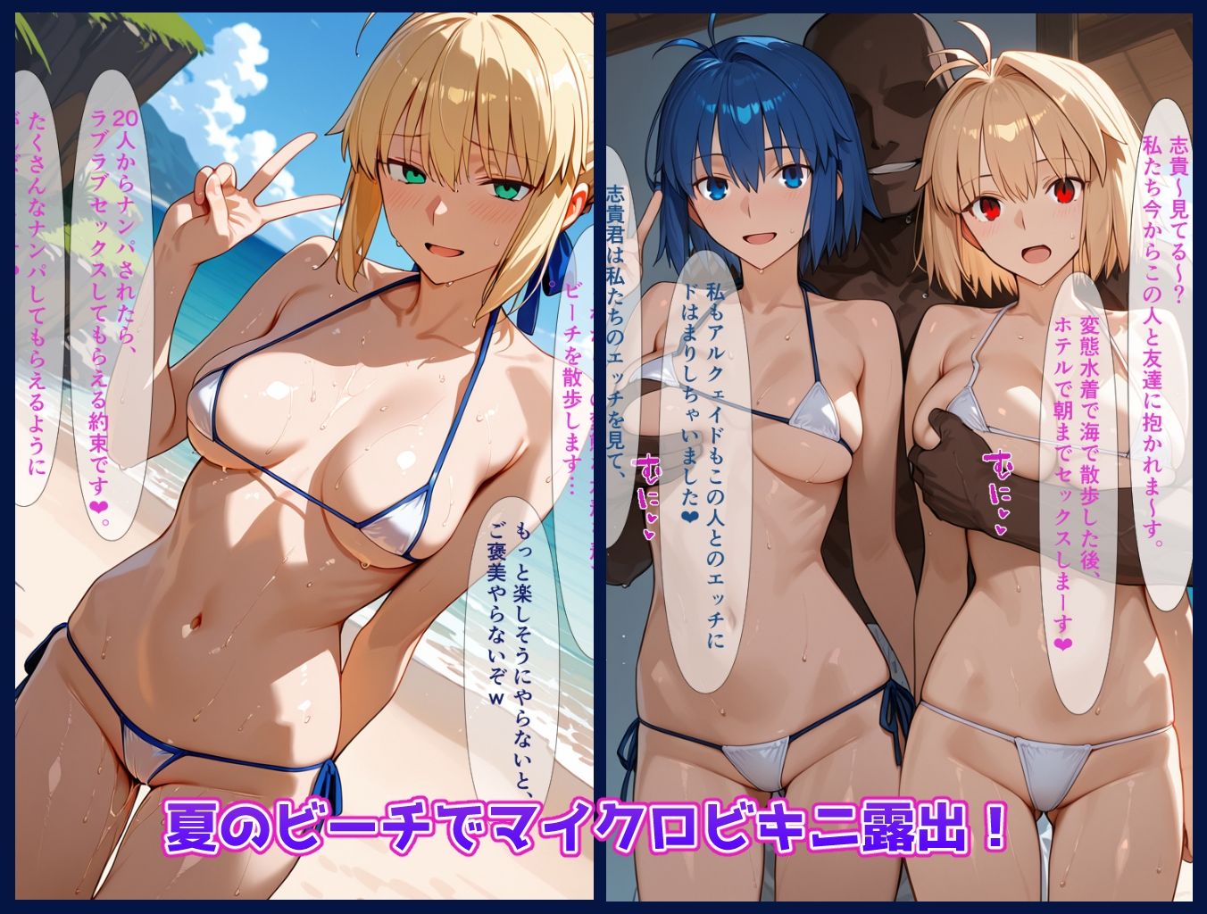 いいなり奴●型月女子〜マイクロビキニで寝取られ露出&SEX編〜 画像1