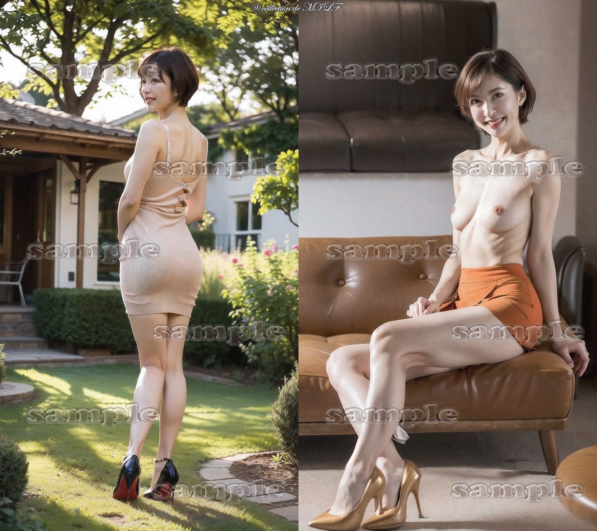 【AIグラビア】熟女のヒップとトップレス姿 画像1