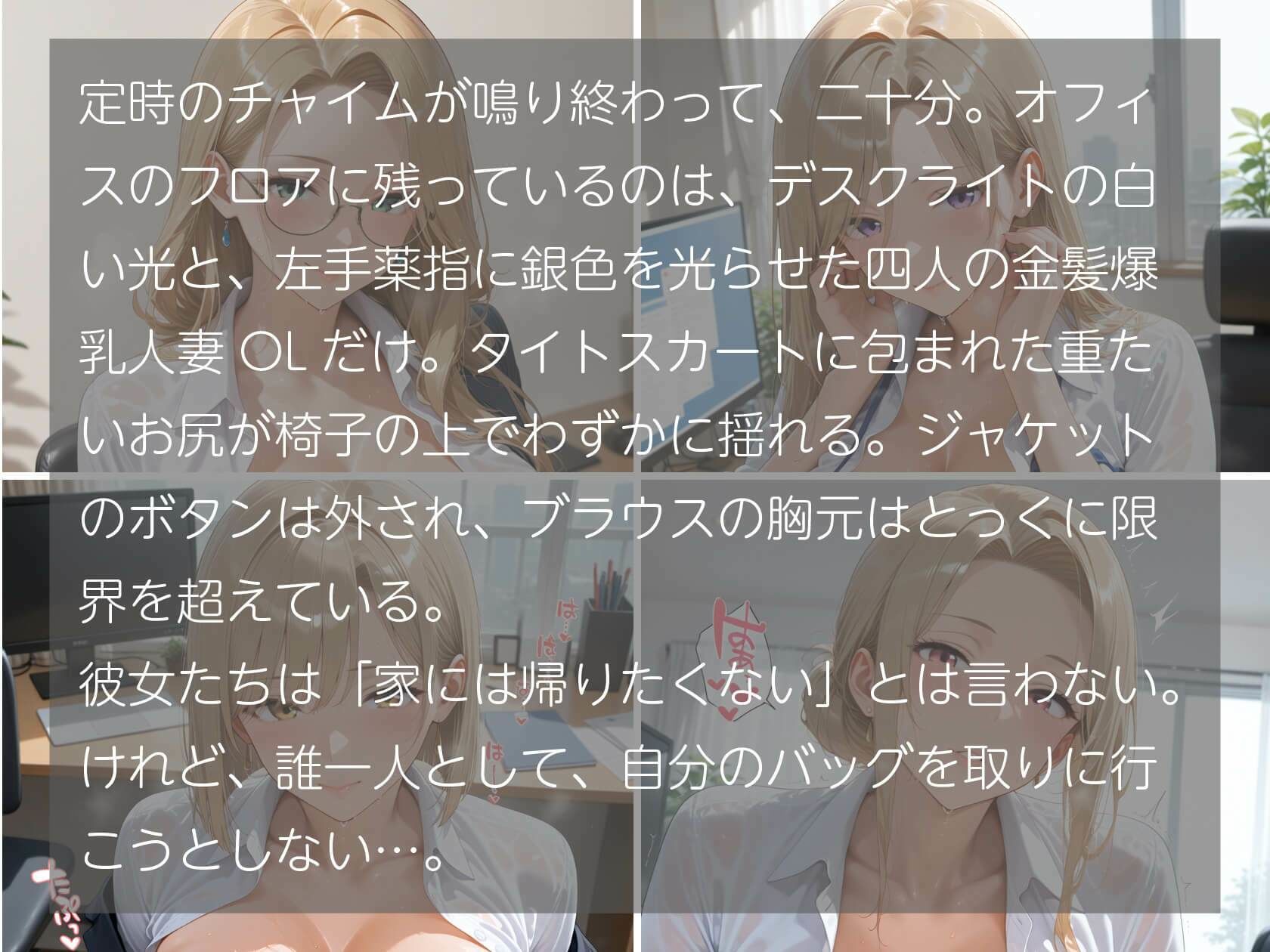 金髪爆乳人妻OL 〜指輪を外せない四人の奥さま〜1
