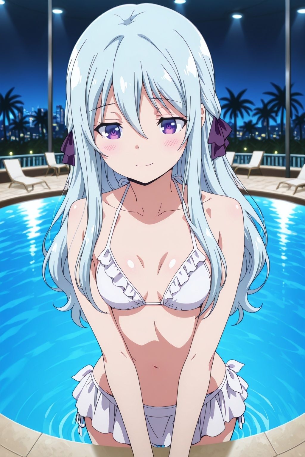 清楚な文学少女とナイトプールで中出しセックスする話    よう実椎〇ひよりとプールで生ハメ_6