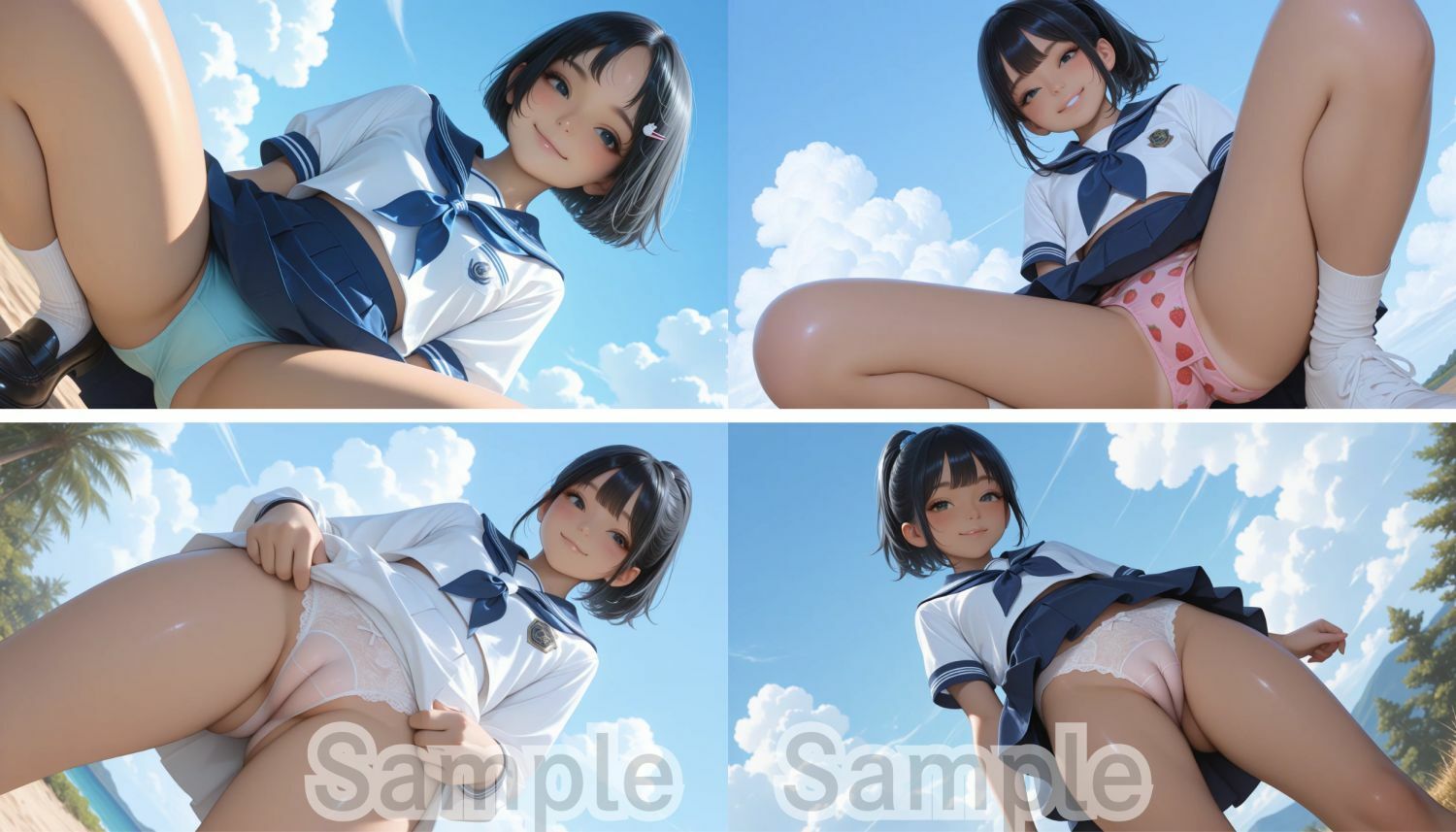 夏の放課後、セーラー服JKがおしっこ見せつけ 画像1