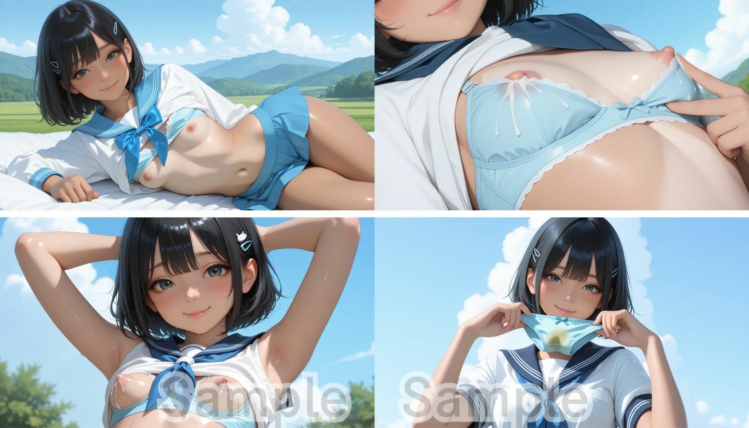 夏の放課後、セーラー服JKがおしっこ見せつけ 画像8