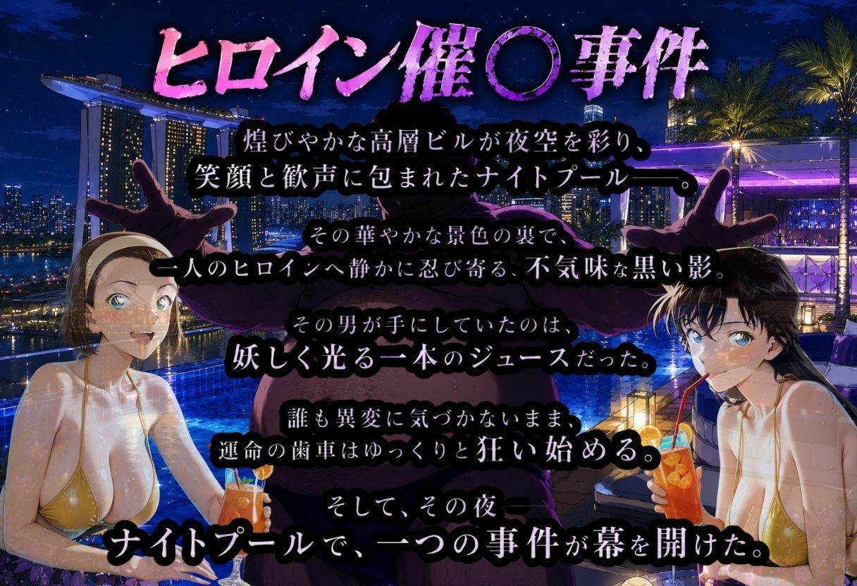 ナイトプールで堕ちた夏 〜黄ビキニの巨乳美女が太った男の催？？媚？？で連続中出しされるまで〜 サンプル1