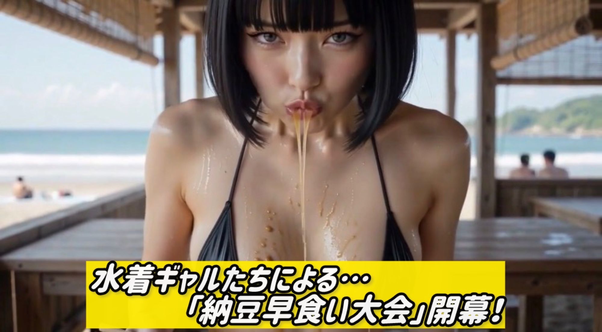 ギャルだらけの納豆早食い大会〜ネバネバ糸引き口元鑑賞＆シャワー室盗撮おまけ付き〜 画像1