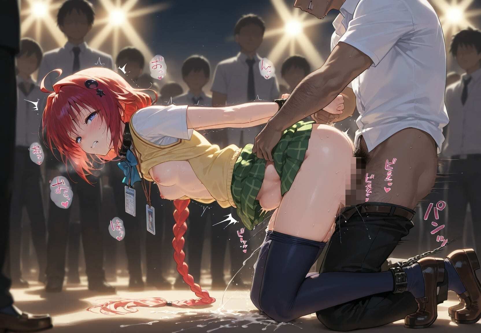 清楚JK彼女が文化祭で「全員の精液受けます」って公衆便器化www T〇LOVEるのサンプル画像4
