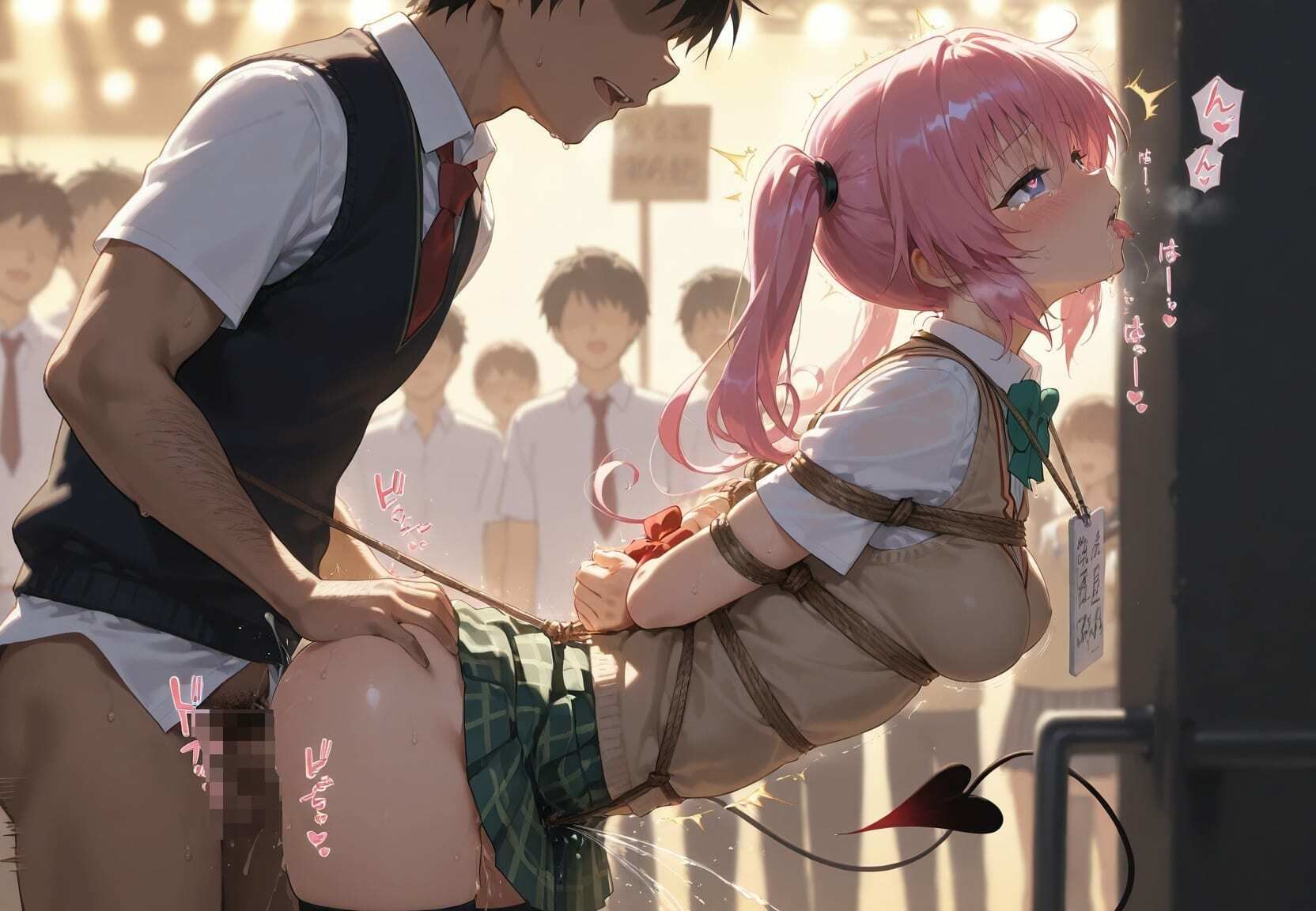 清楚JK彼女が文化祭で「全員の精液受けます」って公衆便器化www T〇LOVEるのサンプル画像7