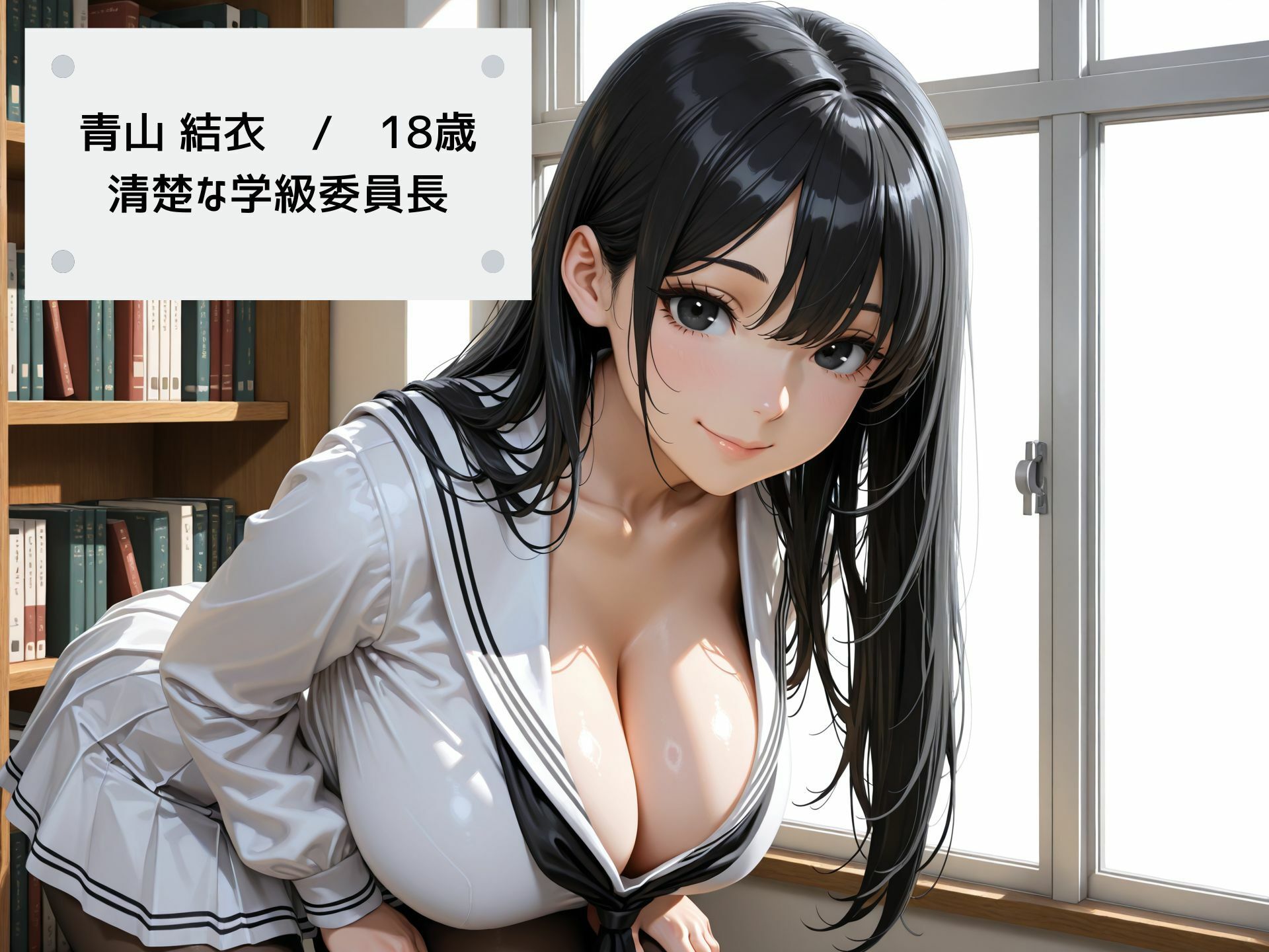 【4K高画質】清楚な巨乳JKの弱みを握り教室で秘密のセックス！ 制服はだけて乱れまくり！の作品画像 1