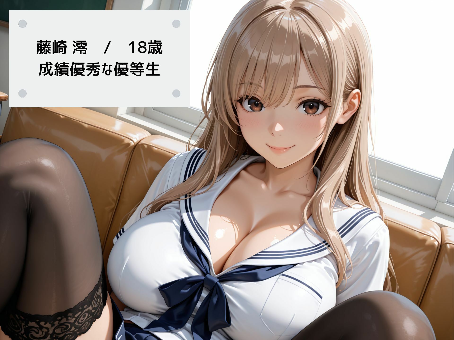 【4K高画質】清楚な巨乳JKの弱みを握り教室で秘密のセックス！ 制服はだけて乱れまくり！の作品画像 6