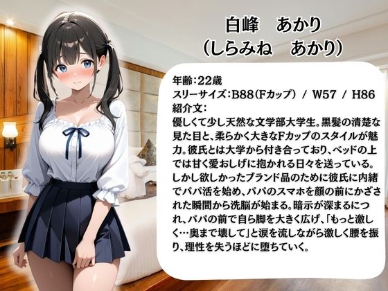 彼氏に内緒の初心者パパ活女子は催●NTRでおじさんのチンポの虜になりました  1人目あかり 画像1