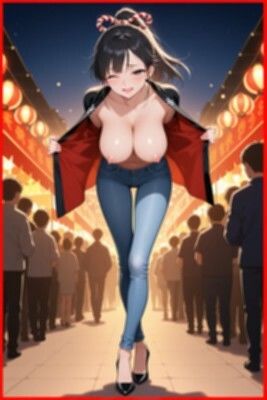 ★SEX有★【裸ジーンズ女子14】裸ジーンズ女子と夏祭り サンプル1