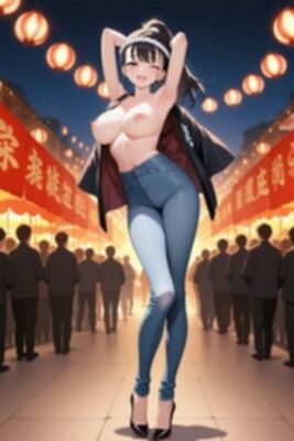 ★SEX有★【裸ジーンズ女子14】裸ジーンズ女子と夏祭り サンプル2