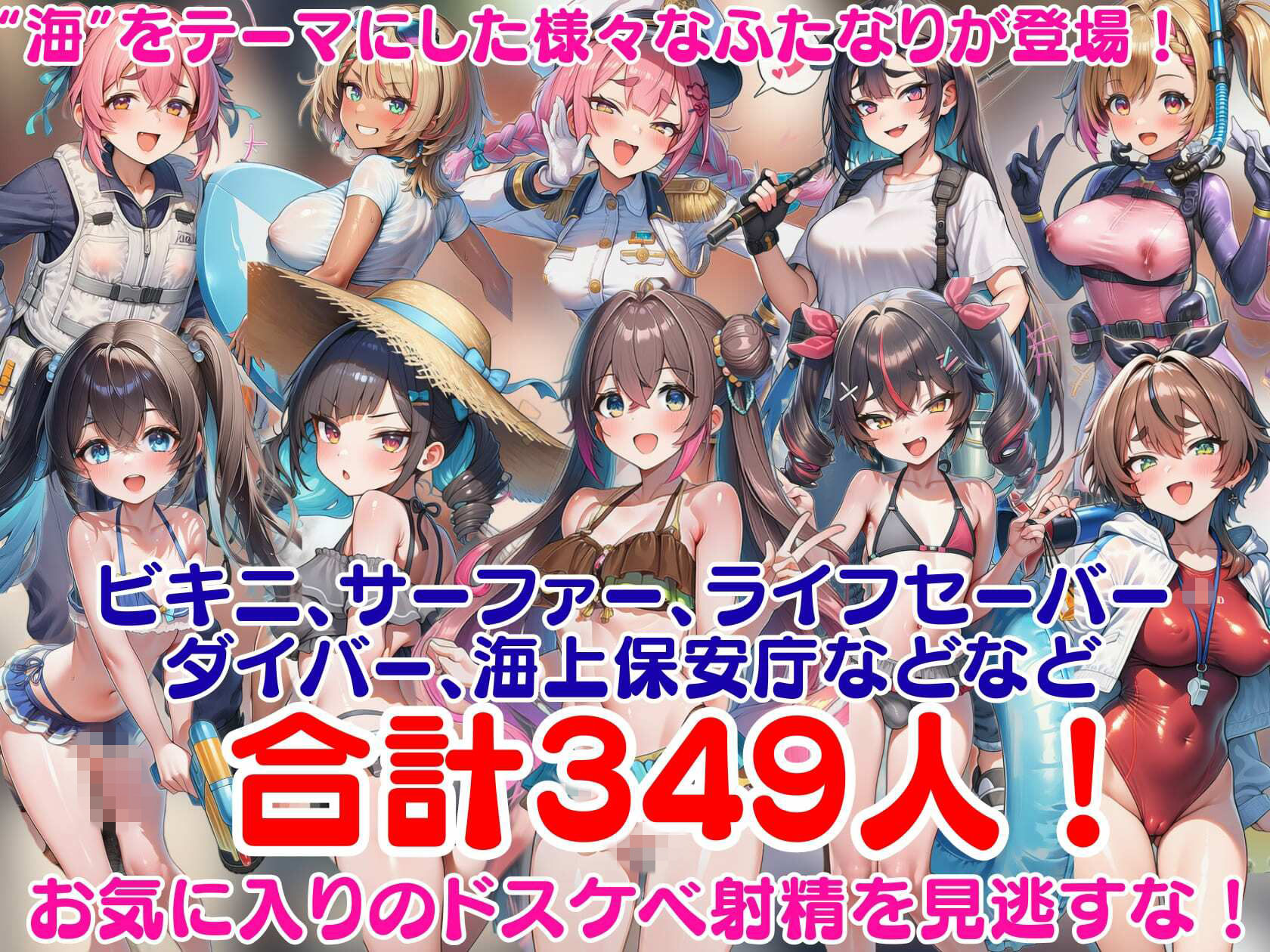 即堕ちふたなりビーチ〜海に集まるドスケベふたなりをオスのマジカルチンポで無様アヘ顔大量射精させる即堕ちCG集〜 画像3