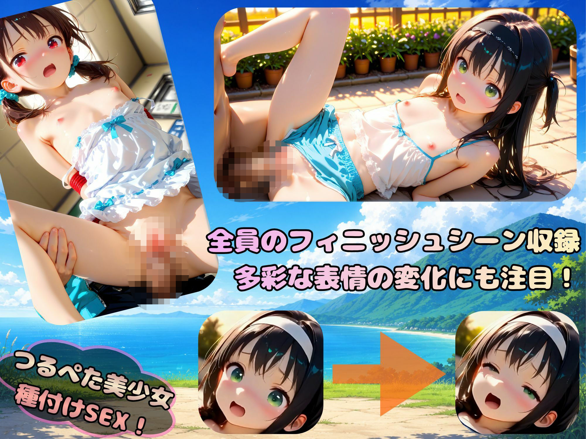 【4K神画質 ぬるぬる120fps】夏休み特別版！ つるぺた美少女 種付けしまくり中出しSEX！ 絶頂151連発！ サンプル画像 5