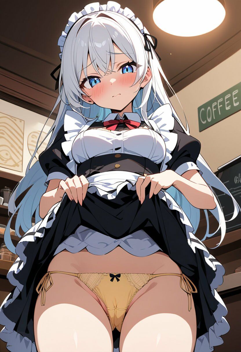 メイド服でスカートたくし上げパンチラ200枚 サンプル4