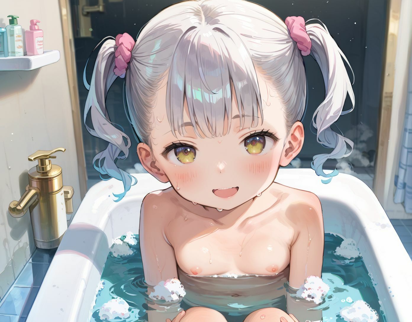 童顔ちっぱいむすめ、 お風呂輪●プレイにハマる25