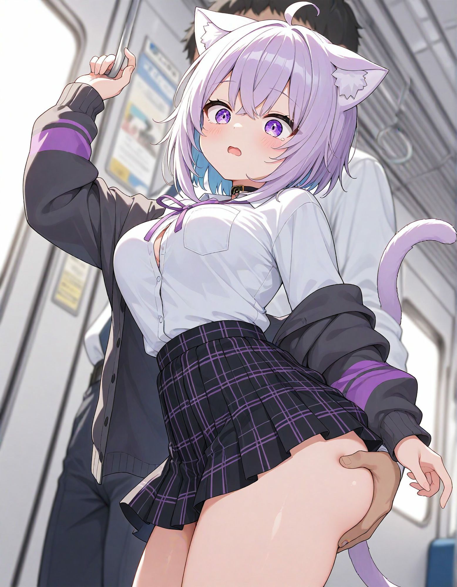【動画付き】痴●電車 犯●れた少女 猫又お●ゆ編 サンプル4