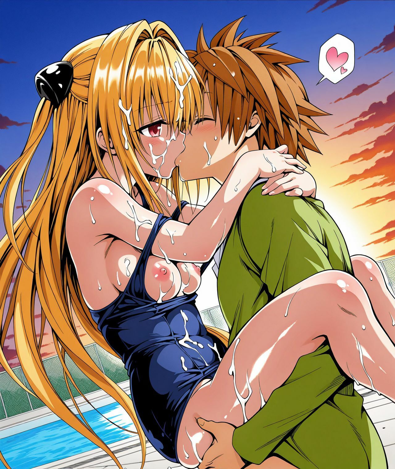 【ボイス作品TLH1対応】【アクシデン To LOVE】【学生服、黒私服、スク水】金髪ツインテールロング美少女ヒカリちゃんとラブラブ初エッチ 画像9