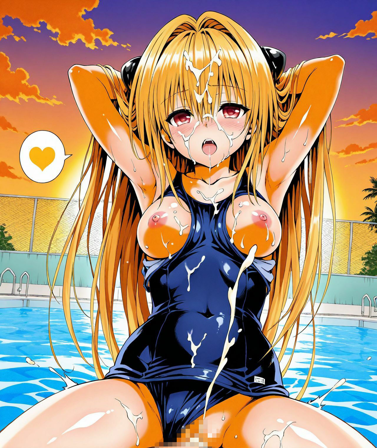 【ボイス作品TLH1対応】【アクシデン To LOVE】【学生服、黒私服、スク水】金髪ツインテールロング美少女ヒカリちゃんとラブラブ初エッチ 画像10