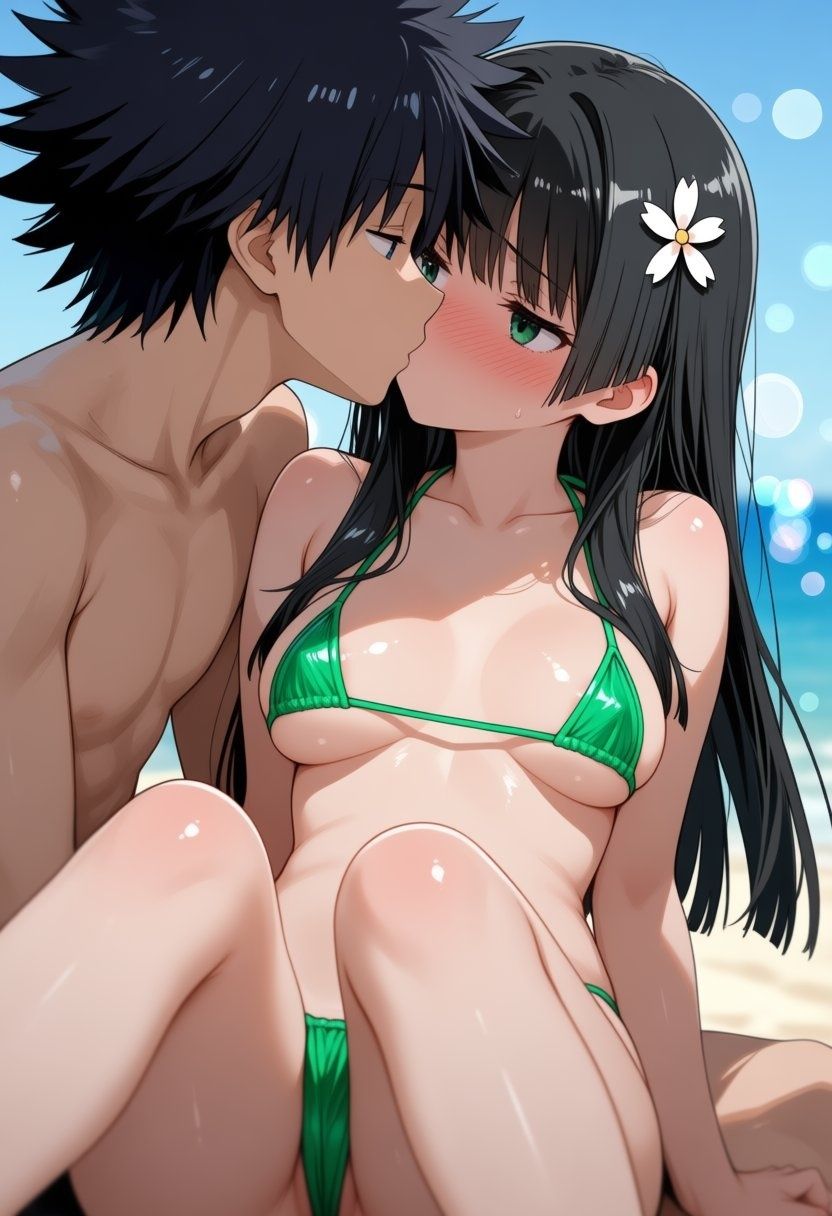 佐◯涙子、食◯操祈が際どい水着でビーチでセックスする【CG206枚】 画像2