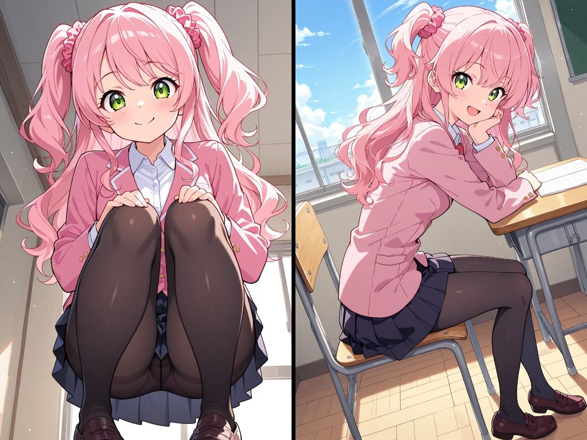 黒タイツ美少女CG集_桜庭もも_えっちが大好きな小悪魔少女（はぁと） サンプル画像 2
