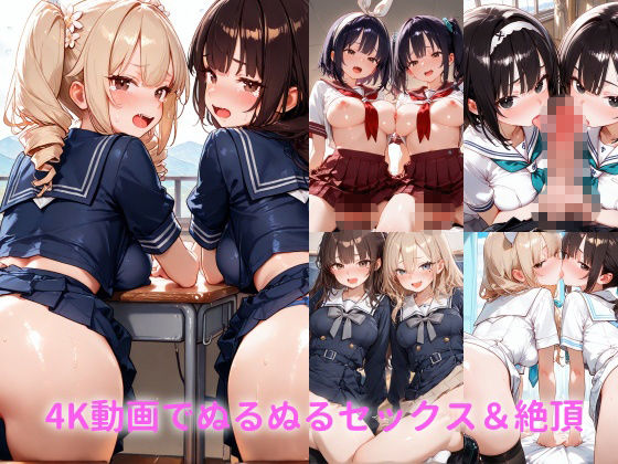 【4K神画質】親友と一緒に種付けセックス実習！制服JK100連発！【40分】 画像2