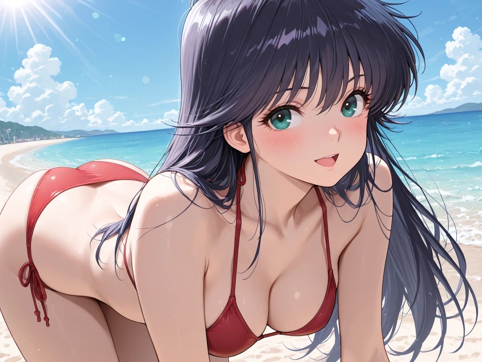 AIイラストCG集136 鮎〇まどか ― 潮風に抱かれて ―1