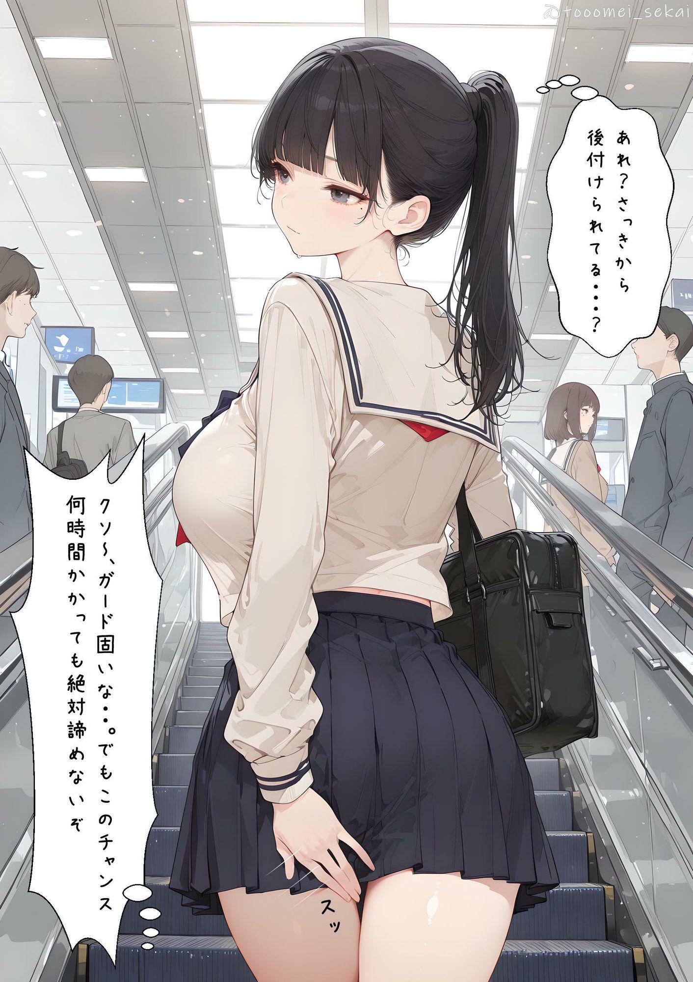 清楚系なのにKカップおっぱいの爆乳JKのイラスト集 画像2