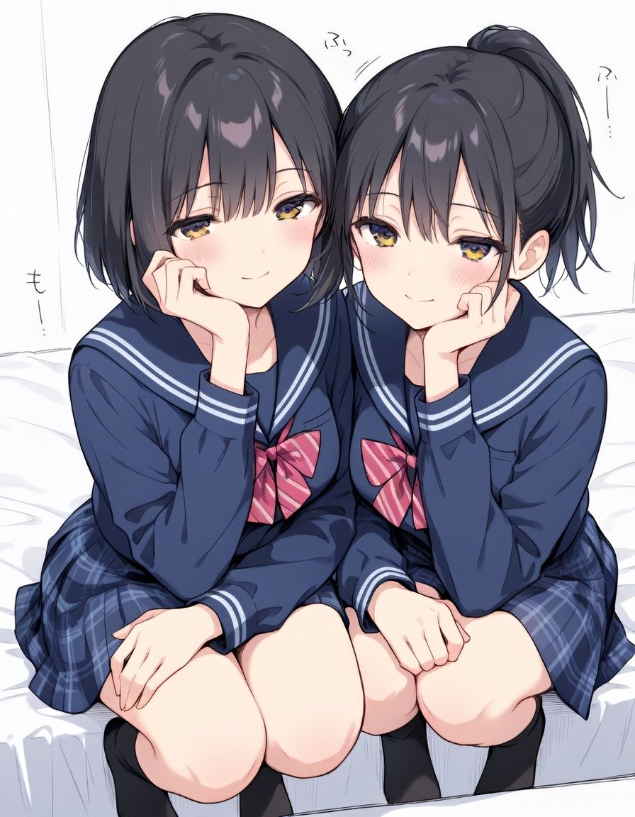 『美少女たちの、恥じらい3P×ハーレムえっち。』vol1 黒髪でかぱいver.【巨乳/制服】 画像1