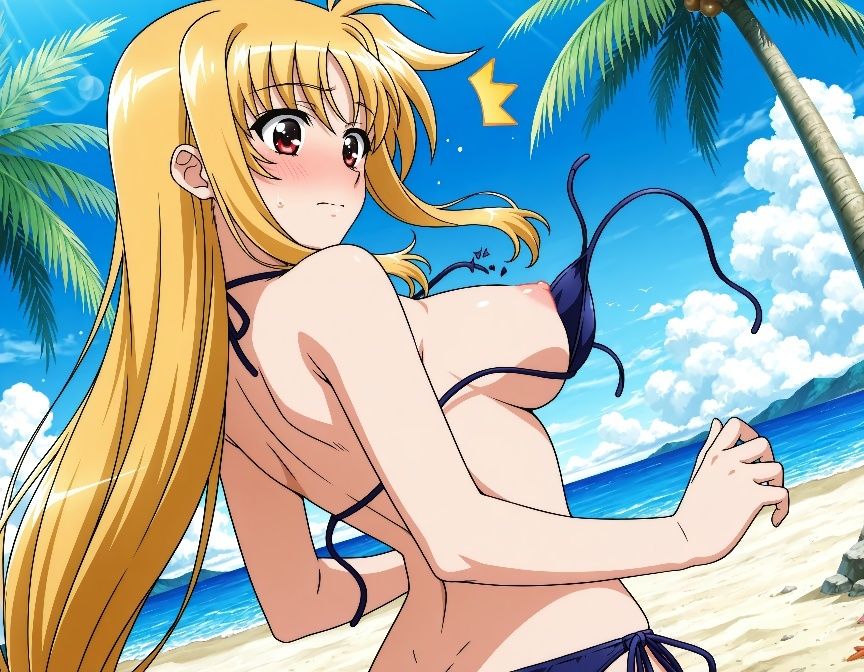 水着でおねショタ 「魔法少女リリカルなのは フェイト・T・ハラオウン」 サンプル画像 3