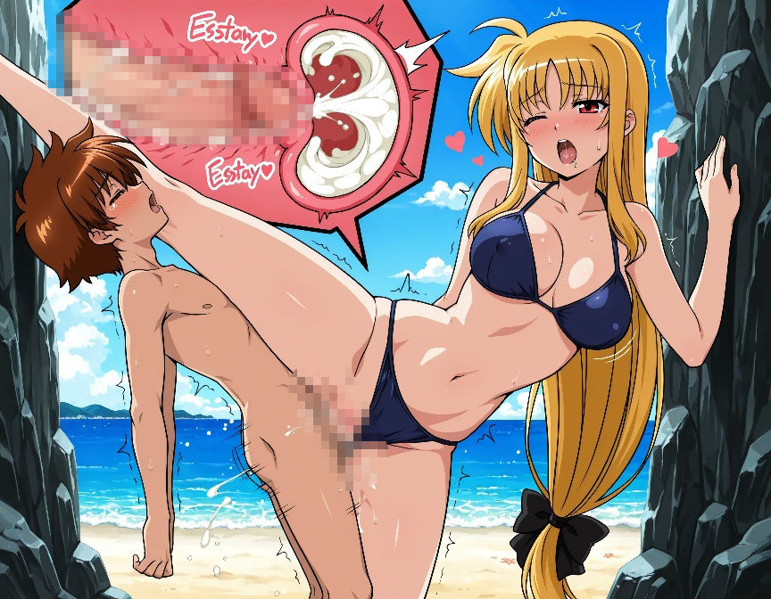 水着でおねショタ 「魔法少女リリカルなのは フェイト・T・ハラオウン」 サンプル画像 8