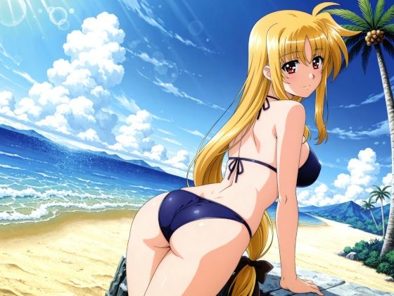 水着でおねショタ 「魔法少女リリカルなのは フェイト・T・ハラオウン」