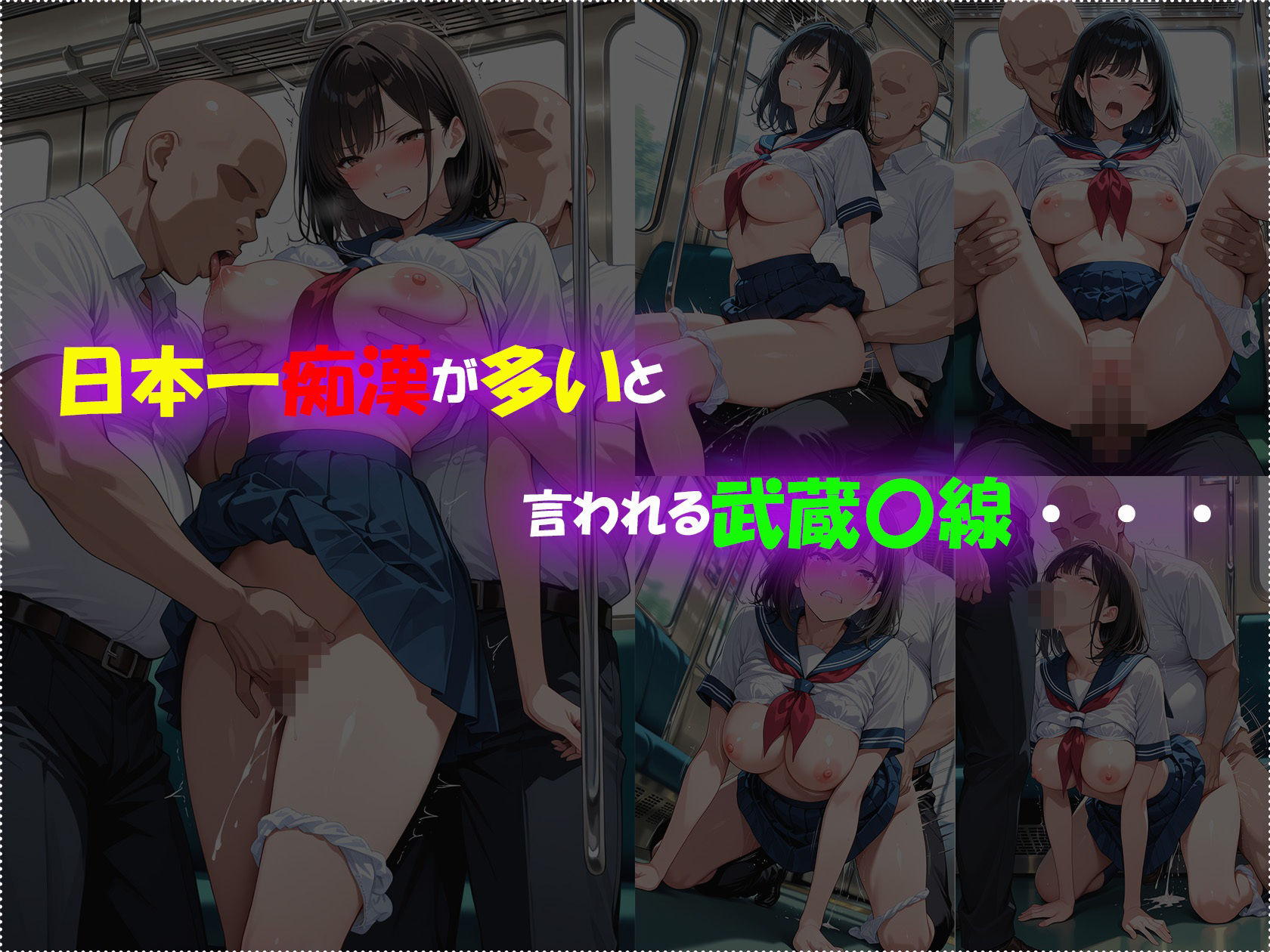 痴●電車で毎日中出しされ続ける黒髪JKの記録 サンプル4