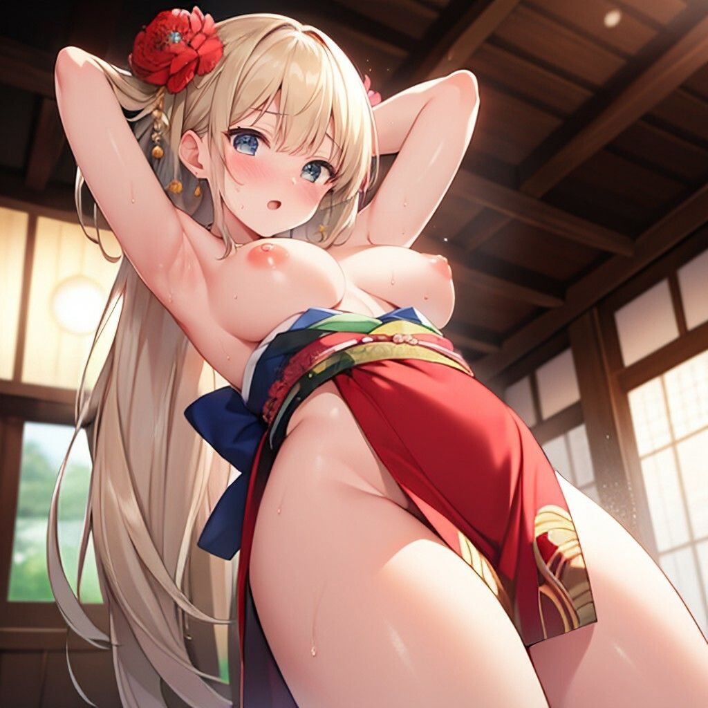 はだけ着物な美少女さん サンプル画像 5