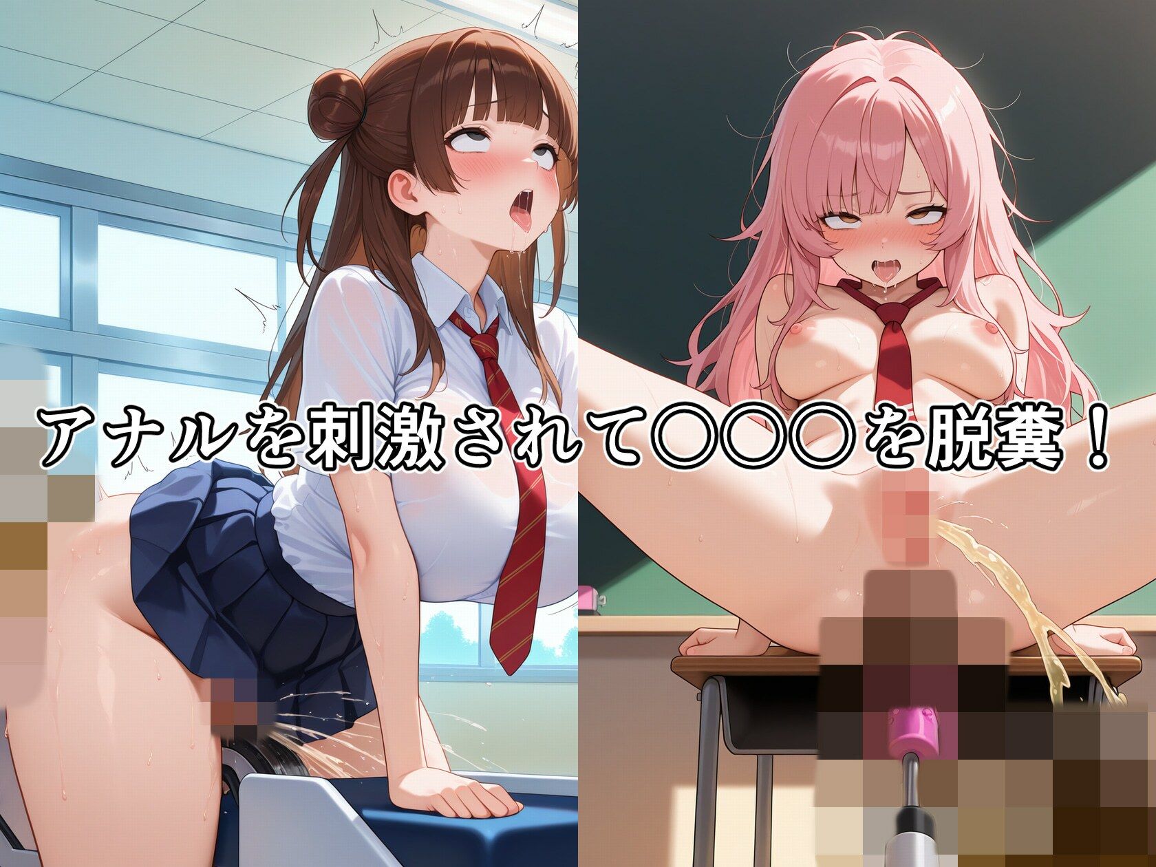 動画でスカトロ！機械責め実習でアヘ顔やオホ声絶頂おもらしする女子校生たち サンプル画像 4