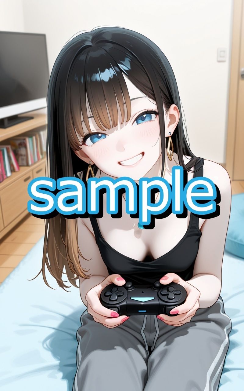 オタクに優しいギャルがゲームに負けた腹いせに押し倒して襲われちゃうイラスト集 サンプル1