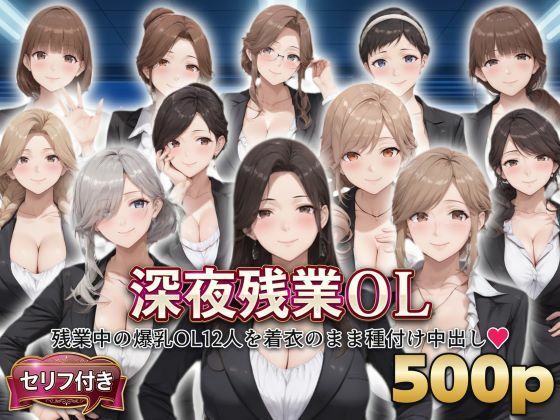 ？セリフ付き？深夜残業OL  〜残業中の爆乳OL12人を着衣のまま種付け中出し〜 のサンプル画像