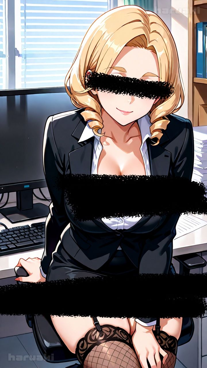 【AIアニメ巨乳美女写真集】Vol.17おっぱい性奉仕が大事なお仕事の金髪秘書森永さん 画像1